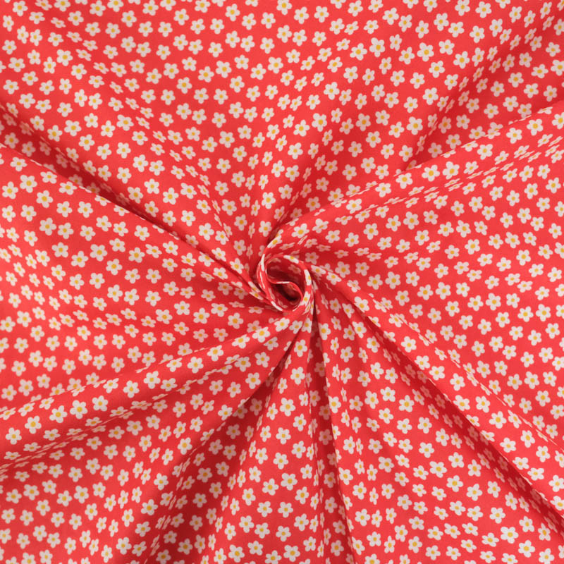 Red Floral Cotton Poplin - Maison Klem